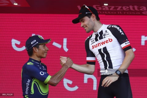 Tom Dumoulin y Nairo Quintana en el Giro de Italia 2017