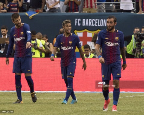 Piqué y Neymar en Barcelona