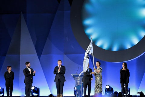 Colombia recibe la bandera para los Juegos Panamericanos