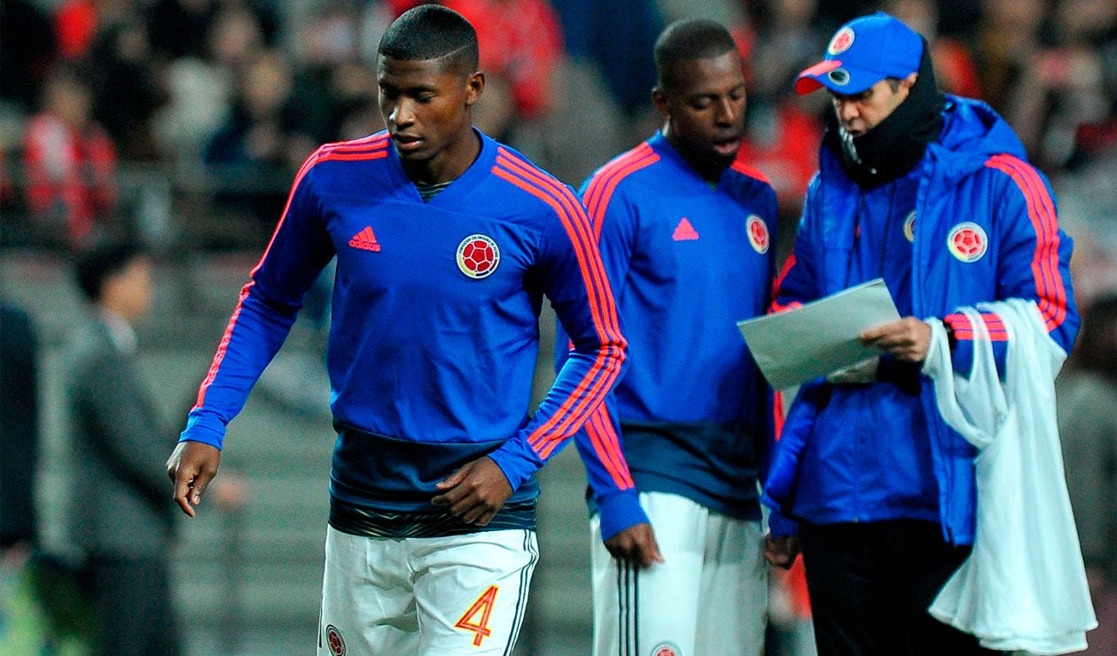 Los jugadores de Colombia en la previa ante Corea del Sur