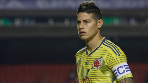 James Rodríguez jugando con la Selección Colombia