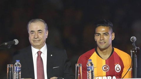 Falcao y presidente de Galatasaray