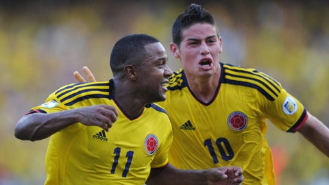 Dorlan Pabón y James Rodríguez en Selección