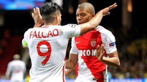 Falcao y Mbappé en Mónaco