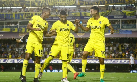Wilmar Barrios, Frank Fabra y Edwin Cardona en Boca Juniors