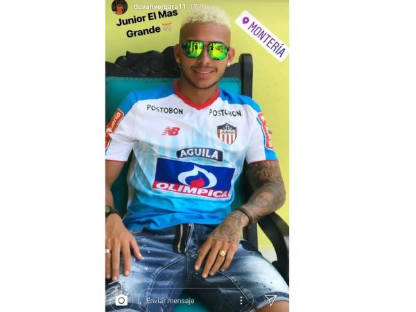 Vergara vistiendo la camiseta del Junior