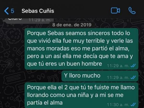 Pantallazos de Whatsapp revelados por TYC Sports