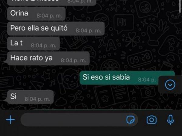 Pantallazos de Whatsapp revelados por TYC Sports