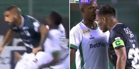 Teo Gutiérrez y un cabezazo al rival