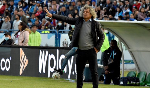 Alberto Gamero en la victoria de Millonarios ante Patriotas.