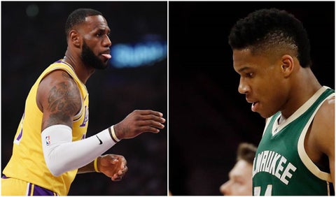 LeBron James y Giannis Antetokounmpo