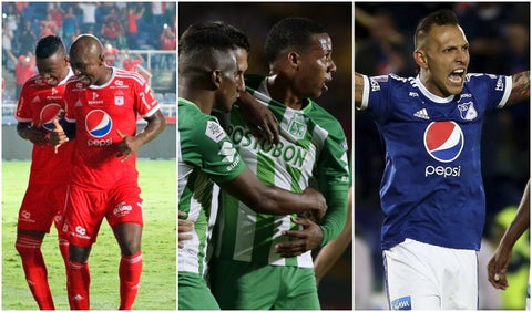 América, Nacional y Millonarios