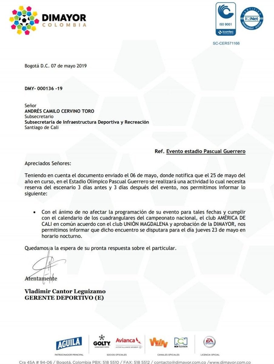 América Vs Unión Magdalena