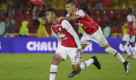 Yulián Anchico jugando en Independiente Santa Fe