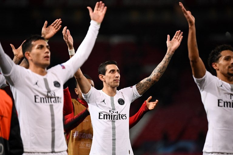 Jugadores del PSG, celebrando