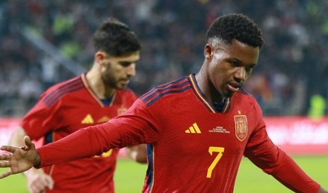 Ansu Fati con la Selección de España en amistoso con Jordania