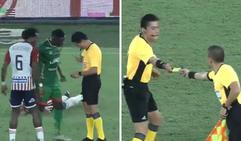 Árbitro olvidó tarjeta amarilla en partido de Junior vs Patriotas
