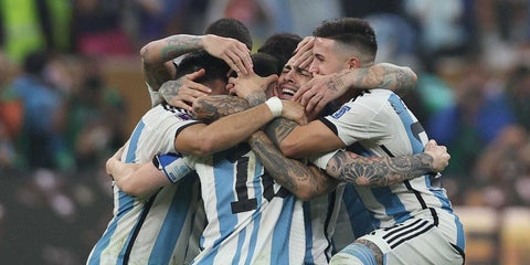 Argentina celebrando el título del mundial en Qatar 2022