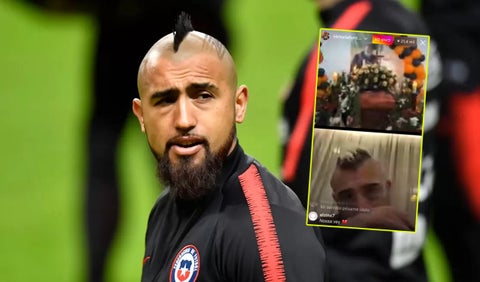 Arturo Vidal en el funeral de su padre por redes sociales