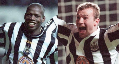 'Tino' Asprilla y Alan Shearer