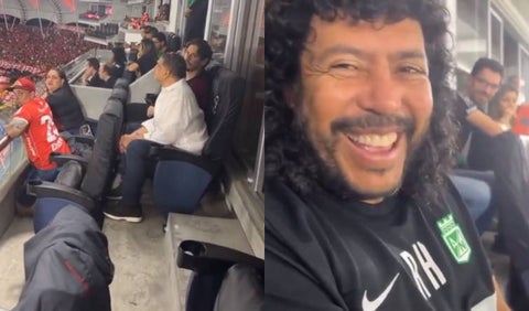 Asprilla y René Higuita en el partido América vs Nacional