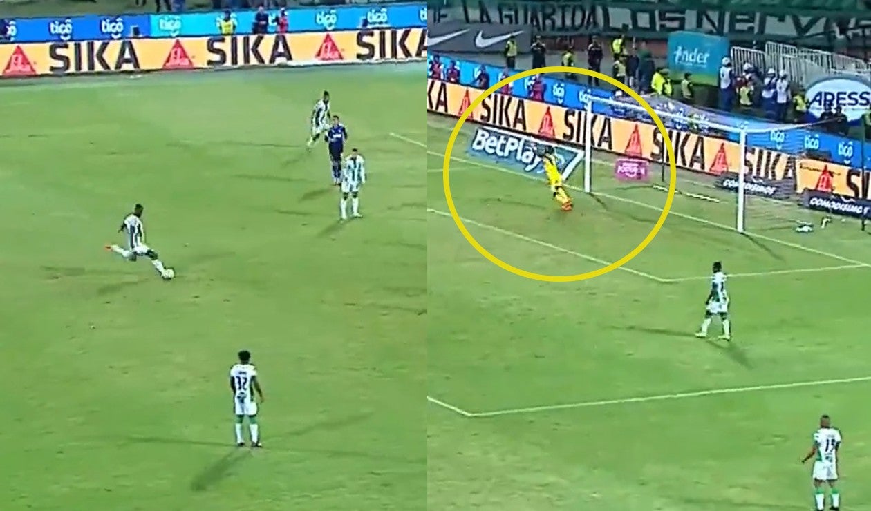 Atajada de Juan Moreno en la final Nacional vs Millonarios