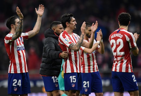 Atlético de Madrid celebran la victoria