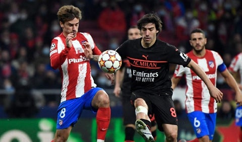 Atlético de Madrid vs Milán, Champions League