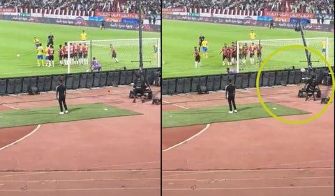 Balonazo de Cristiano Ronaldo a camarógrafo - Al Nassr