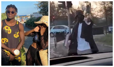 Duván Zapata y su esposa