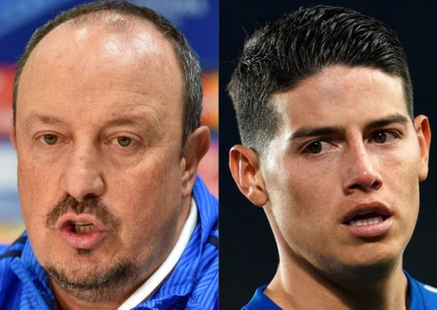Rafa Benítez y James Rodríguez