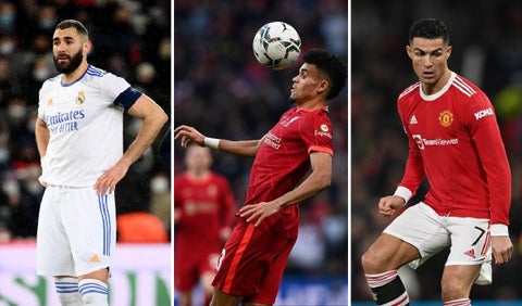 Benzema, Luis Díaz y Cristiano Ronaldo