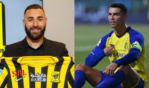 Karim Benzema (Al Ittihad) y Cristiano Ronaldo (Al Nassr)