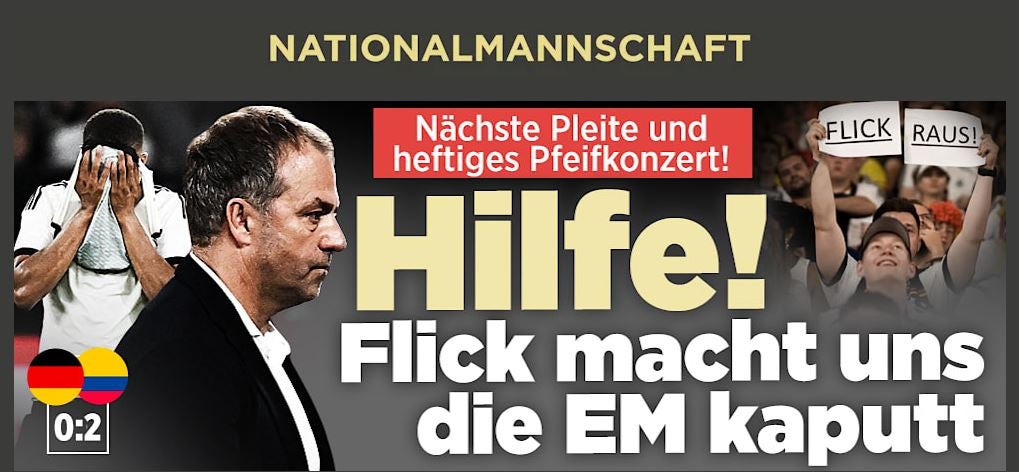 Portada del diario Bild tras el triunfo de Colombia en Alemania