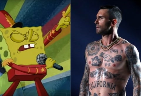 Bob Esponja y Adam Levine