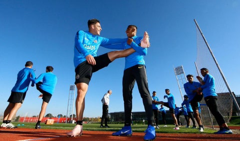 Boca Juniors entrenando en Madrid