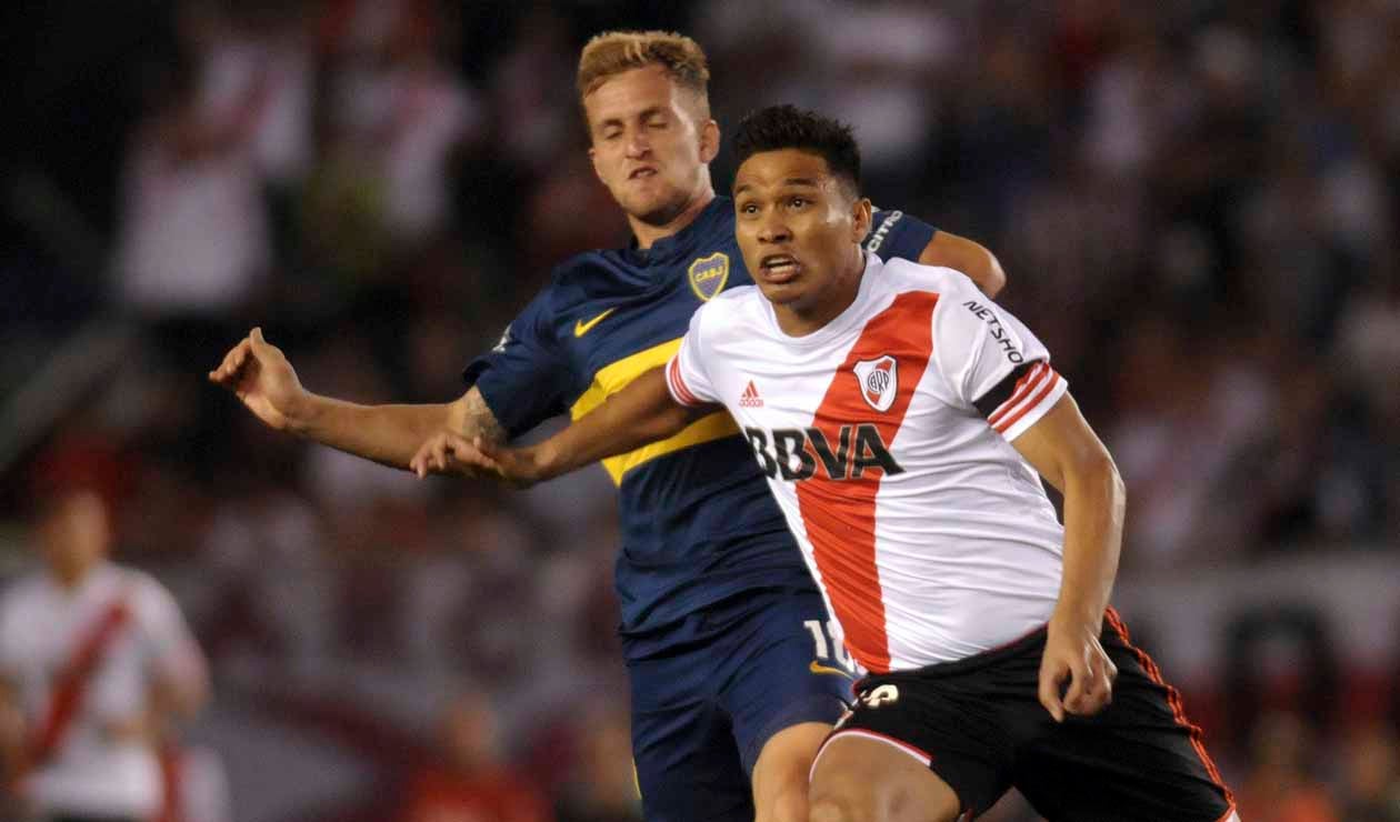 Teófilo Gutiérrez, jugador colombiano, en un clásico River - Boca