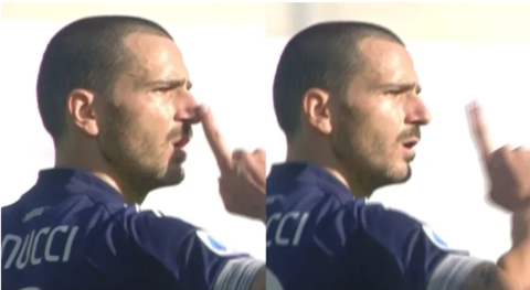 Bonucci silenciando a Cuadrado