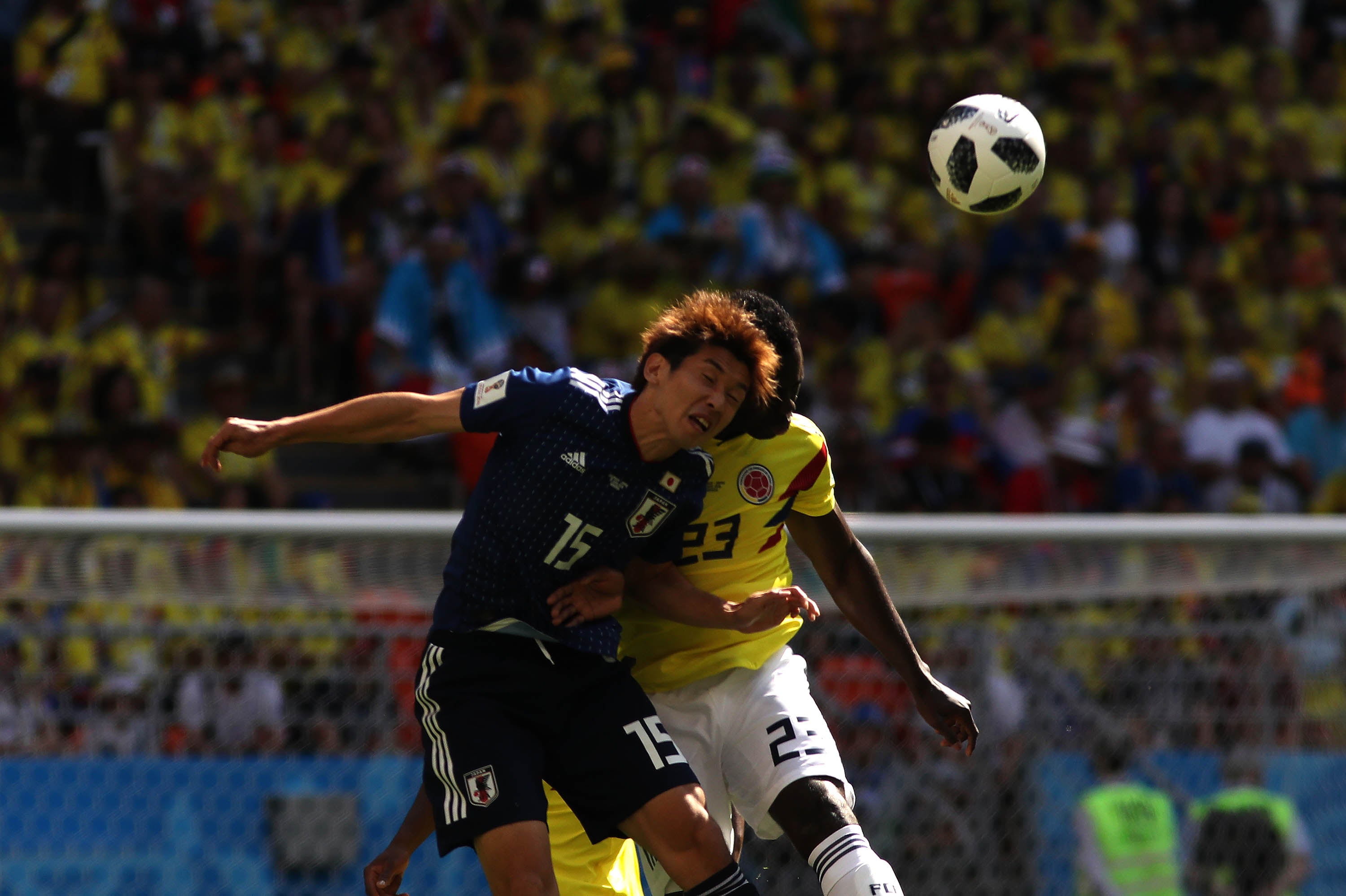 Momento en el que la Selección ya iba perdiendo el partido e intentaba luchar la pelota