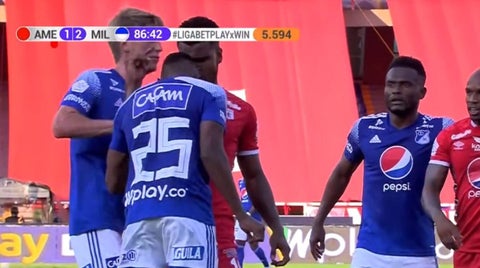 Emerson Rivaldo Rodríguez, expulsado ante América