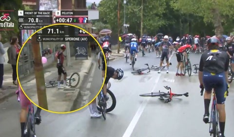 Caída en la etapa 6 del Giro de Italia 2025