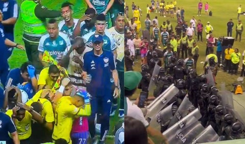 Video: Invasión y disturbios de hinchas en Deportivo Cali vs Junior