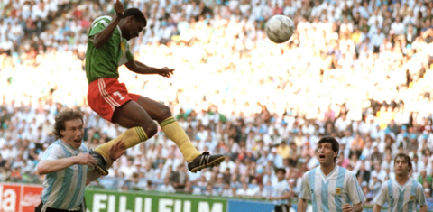 Omam-Biyik, gol ante Argentina - Italia 90
