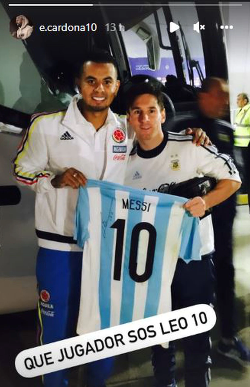 Edwin Cardona y Lionel Messi