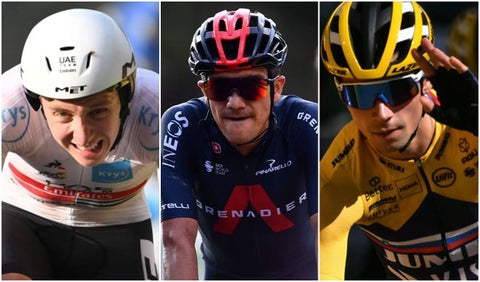 Pogacar, Richard Carapaz y Roglic