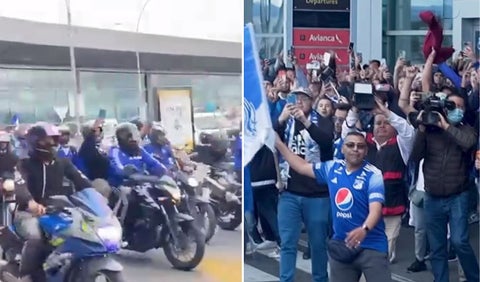 Caravana de hinchas de Millonarios antes de la final con Nacional