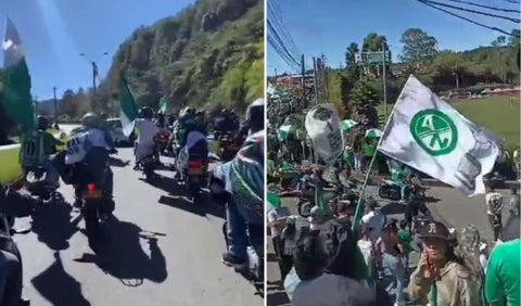Caravana de hinchas de Nacional antes de la final con Millonarios