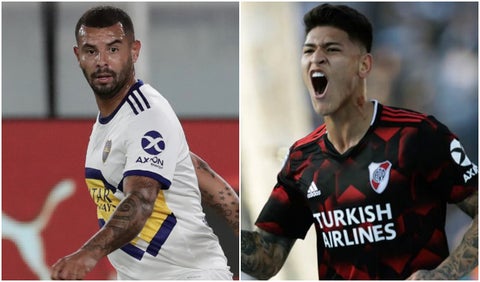Edwin Cardona y Jorge Carrascal, jugadores colombianos de Boca Juniors y River Plate