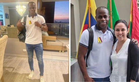 Carmelo Valencia en su izada de bandera