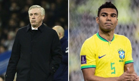 Casemiro y Carlo Ancelotti